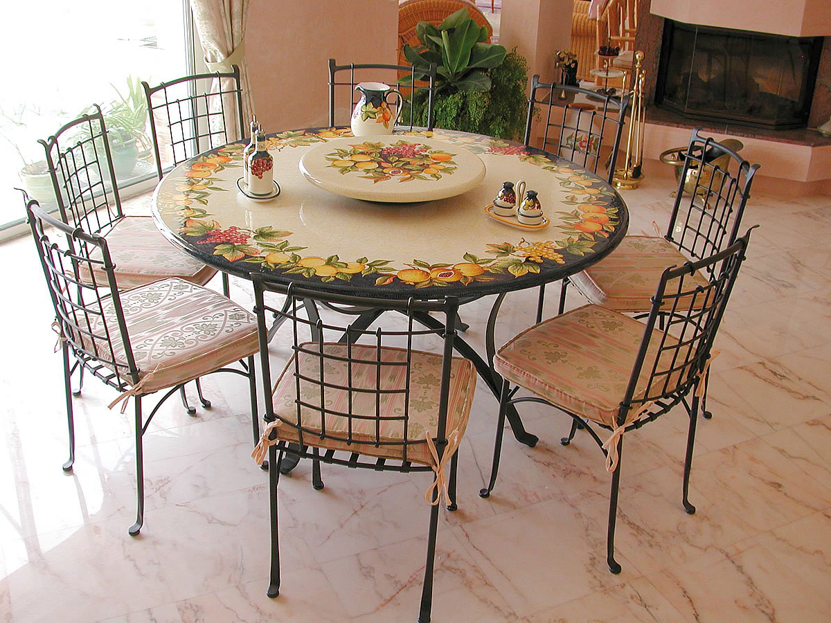 Hand Painted Tables Images Leoncini San, Hand Painted Dining Room Tables