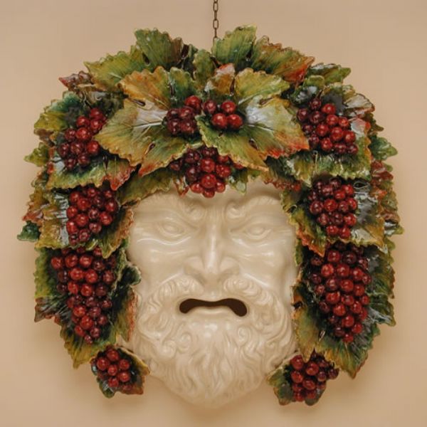 MA401G-55U - Large bacchus mask with grape cm. 55 x 50
