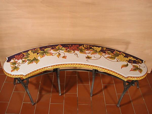 2-seater bench with stainless steel frame