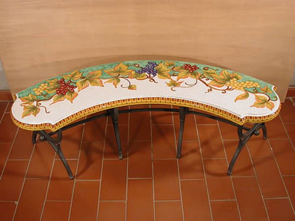 2-seater bench with stainless steel frame