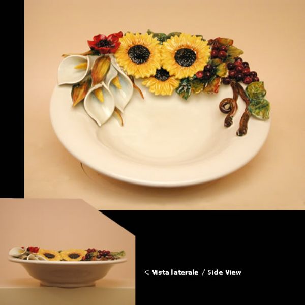 FA408-42GU - Centerpiece with sunflowers and grape cm 42 d.