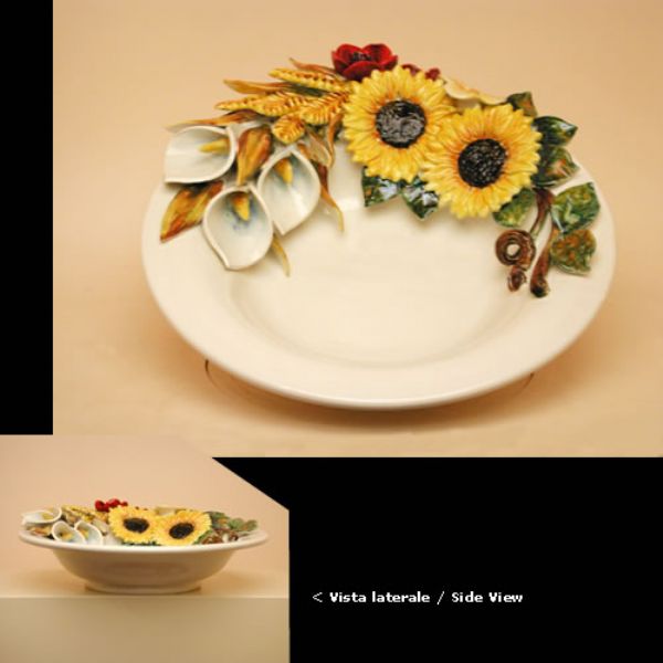 FA408-42GF - Centerpiece with sunflowers & flowers cm 42 d.
