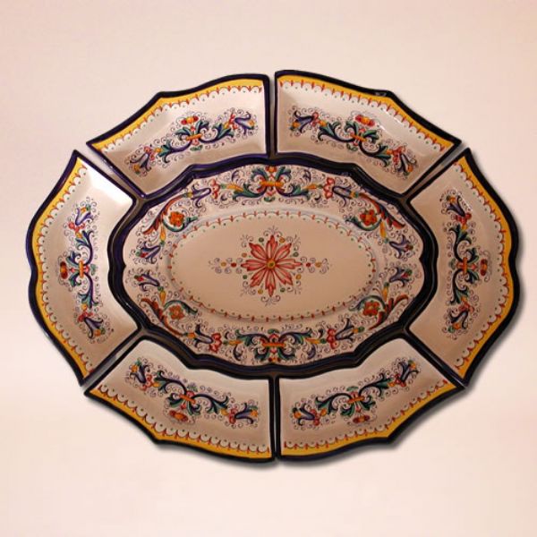 FO423 60 - Large oval appetizer plate, diameter cm.60, 7 pieces
