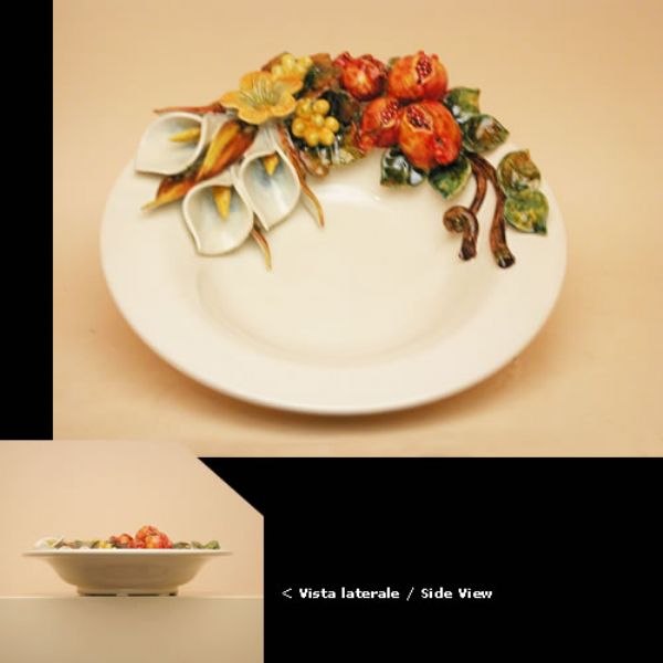 FA408-42FF - Centerpiece with flowers and fruit cm 42 d.