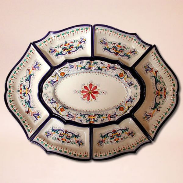 FO423 88 - Large oval appetizer plate, diameter cm.88, 7 pieces
