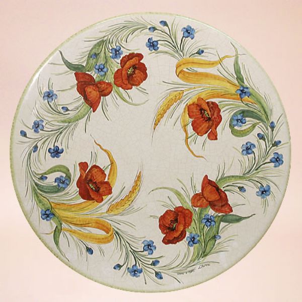 CE0013 T - CLASSIC - In the photo: 60 cm. diameter table<BR><BR>Ceramic table, 4-5 cm thick. Suitable for inside and outside, resistant to a temperature range of 0 to 500 °C.