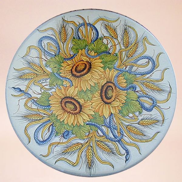 CE0015 T - CLASSIC - In the photo: 60 cm. diameter table<BR><BR>Ceramic table, 4-5 cm thick. Suitable for inside and outside, resistant to a temperature range of 0 to 500 °C.