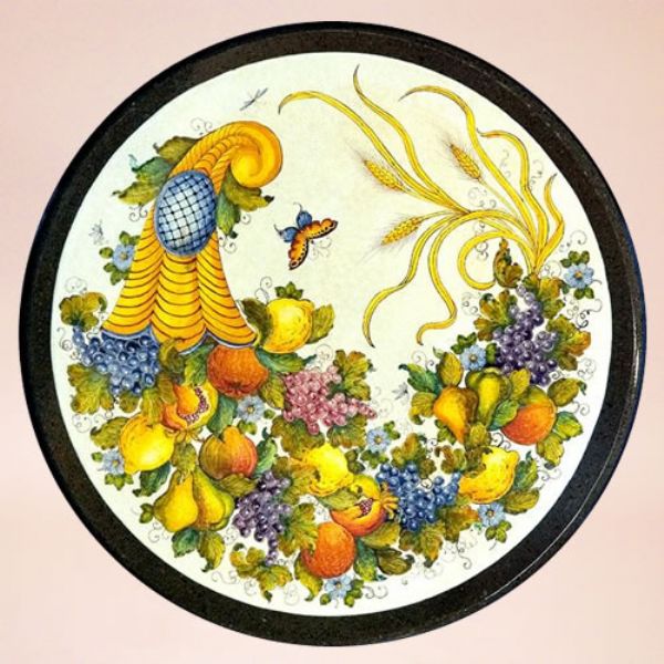 CE0096 T - CLASSICO - In the photo: 92 cm. diameter table<BR><BR>Ceramic table, 4-5 cm thick. Suitable for inside and outside, resistant to a temperature range of 0 to 500 °C.