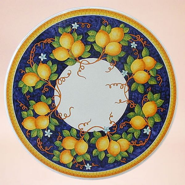 CE0103 T - CLASSICO - In the photo: 90 cm. diameter table<BR><BR>Ceramic table, 4-5 cm thick. Suitable for inside and outside, resistant to a temperature range of 0 to 500 °C.