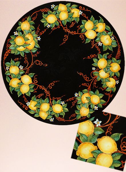 CE0106 T - CLASSICO - In the photo: 90 cm. diameter table<BR><BR>Ceramic table, 4-5 cm thick. Suitable for inside and outside, resistant to a temperature range of 0 to 500 °C.