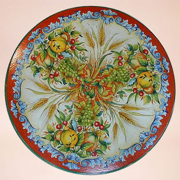 CE0109 T - CLASSICO - In the photo: 90 cm. diameter table<BR><BR>Ceramic table, 4-5 cm thick. Suitable for inside and outside, resistant to a temperature range of 0 to 500 °C.