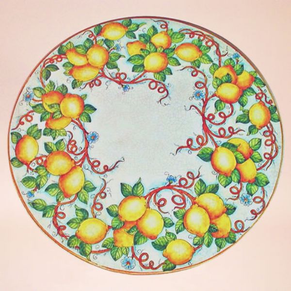 CE0110 T - CLASSICO - In the photo: 90 cm. diameter table<BR><BR>Ceramic table, 4-5 cm thick. Suitable for inside and outside, resistant to a temperature range of 0 to 500 °C.
