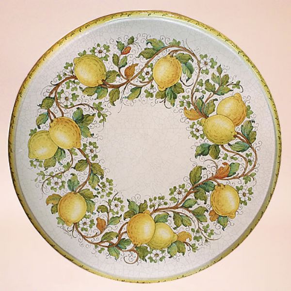 CE0112 T - CLASSICO - In the photo: 90 cm. diameter table<BR><BR>Ceramic table, 4-5 cm thick. Suitable for inside and outside, resistant to a temperature range of 0 to 500 °C.
