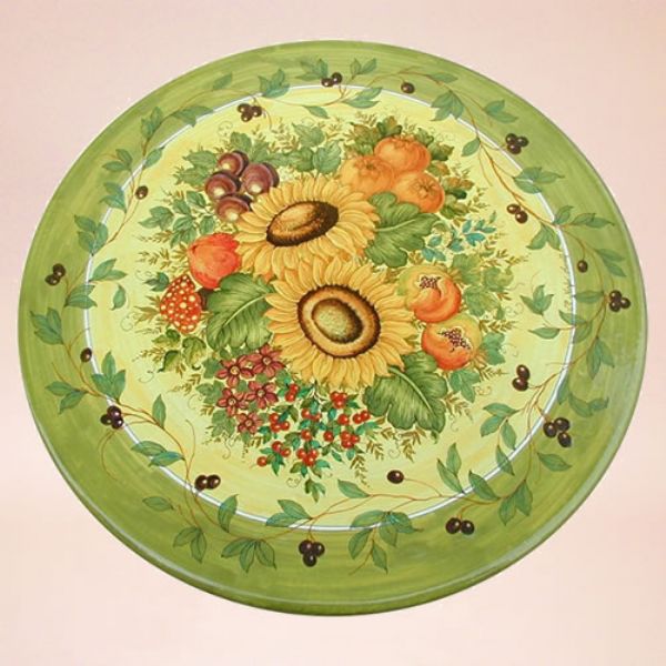CE0113 T - CLASSICO - In the photo: 90 cm. diameter table<BR><BR>Ceramic table, 4-5 cm thick. Suitable for inside and outside, resistant to a temperature range of 0 to 500 °C.