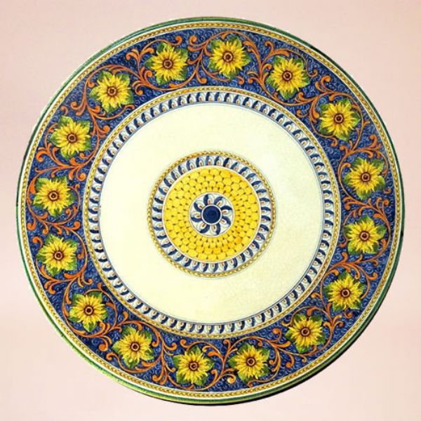 CE0141 T - CLASSICO - In the photo: 120 cm. diameter table<BR><BR>Ceramic table, 4-5 cm thick. Suitable for inside and outside, resistant to a temperature range of 0 to 500 °C.