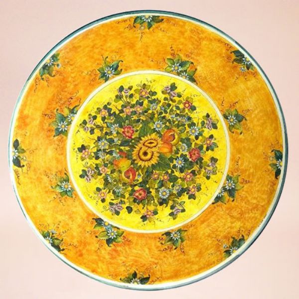 CE0143 T - CLASSICO - In the photo: 120 cm. diameter table<BR><BR>Ceramic table, 4-5 cm thick. Suitable for inside and outside, resistant to a temperature range of 0 to 500 °C.