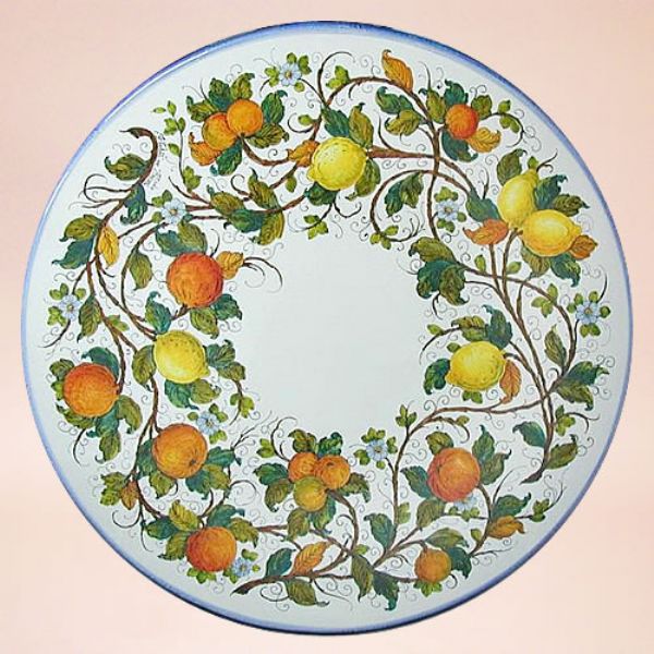 CE0145 T - CLASSICO - In the photo: 120 cm. diameter table<BR><BR>Ceramic table, 4-5 cm thick. Suitable for inside and outside, resistant to a temperature range of 0 to 500 °C.