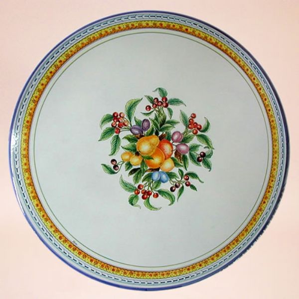 CE0148 T - CLASSICO - In the photo: 120 cm. diameter table<BR><BR>Ceramic table, 4-5 cm thick. Suitable for inside and outside, resistant to a temperature range of 0 to 500 °C.