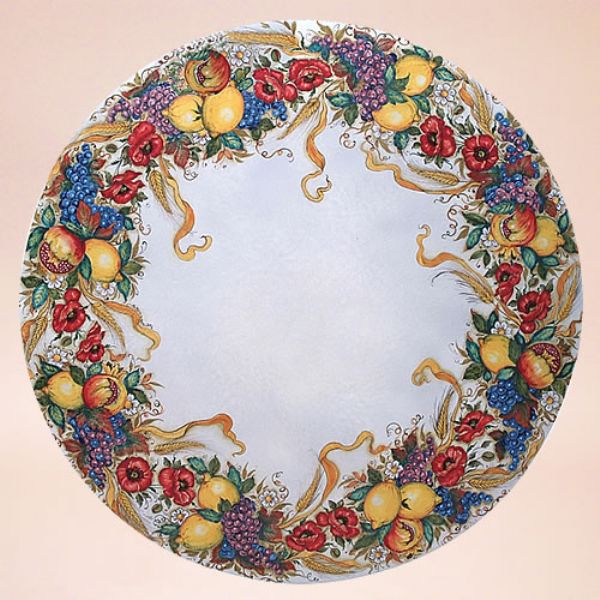 CE0153 T - CLASSICO - In the photo: 120 cm. diameter table<BR><BR>Ceramic table, 4-5 cm thick. Suitable for inside and outside, resistant to a temperature range of 0 to 500 °C.