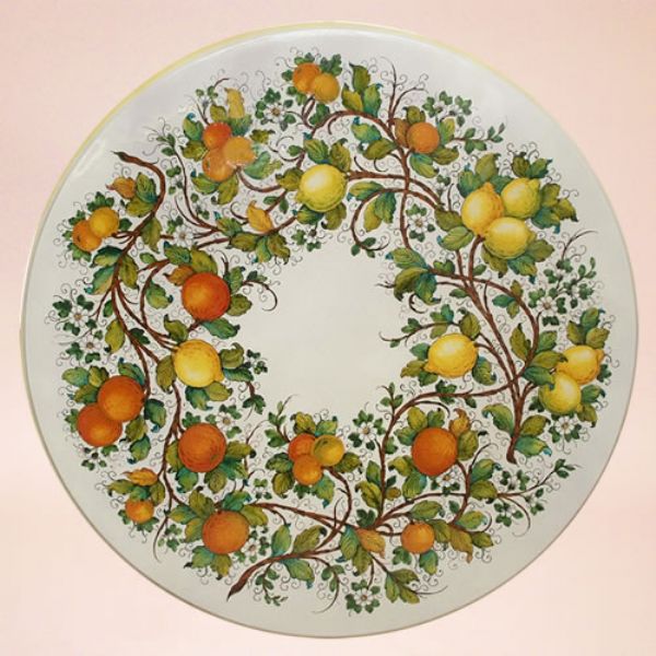 CE0154 T - CLASSICO - In the photo: 120 cm. diameter table<BR><BR>Ceramic table, 4-5 cm thick. Suitable for inside and outside, resistant to a temperature range of 0 to 500 °C.