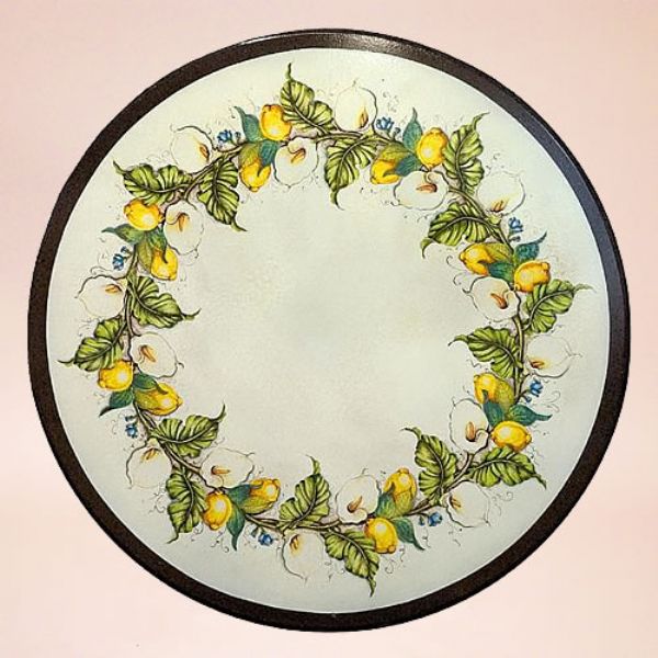 CE0191 T - CLASSICO - In the photo: 130 cm. diameter table<BR><BR>Ceramic table, 4-5 cm thick. Suitable for inside and outside, resistant to a temperature range of 0 to 500 °C.