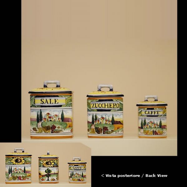 PG 226 ABC-3R - Set 3 rectangular canisters cm. 15-19-21h