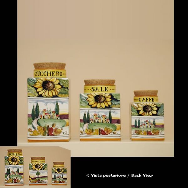 PG 226 ABC-3Q - Set 3 square canisters cm. 15-19-24