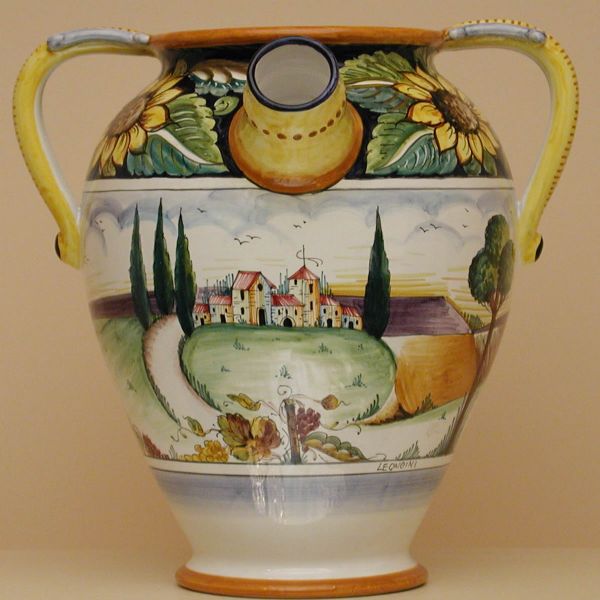 PG 115D 35L - Large vase with spout and wide handles cm. 35 h. x 35l.