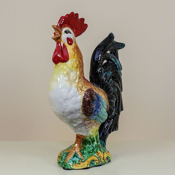 TUSCAN ROOSTER WITH RED CREST, cm.33H
