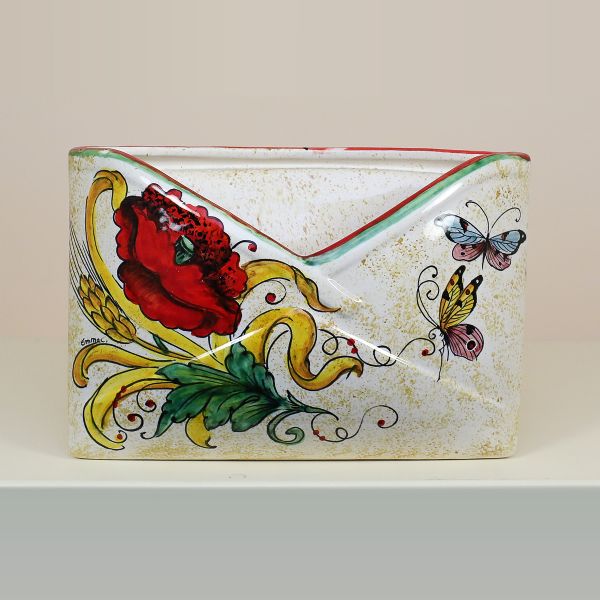 ENVELOPE HOLDER WITH POPPIES AND EAR OF CORN