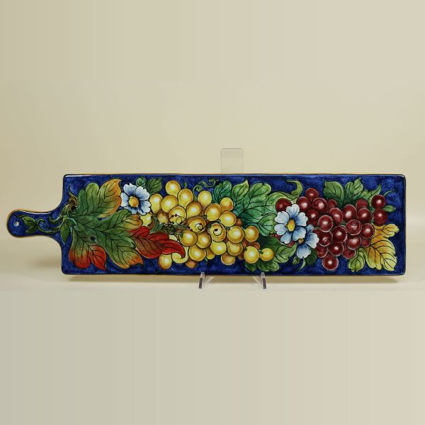 CHOPPING BOARD IN CERAMIC  WITH GRAPE ON BLUE