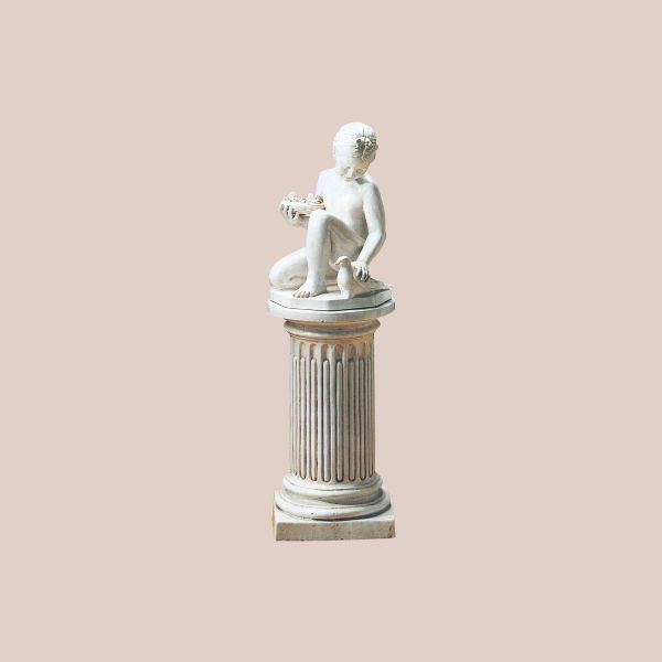 STATUE OF YOUNG GIRL, WITH COLUMN