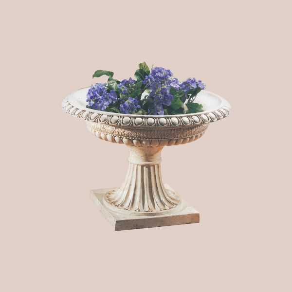 LARGE WHITE  FLOWER STAND ON PEDESTAL, CM.61H