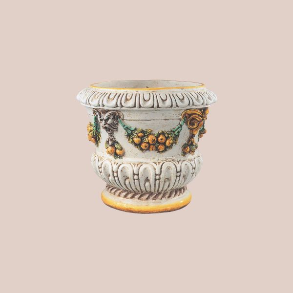 LARGE PLANTER WITH FESTOONS, CM.67HX67D