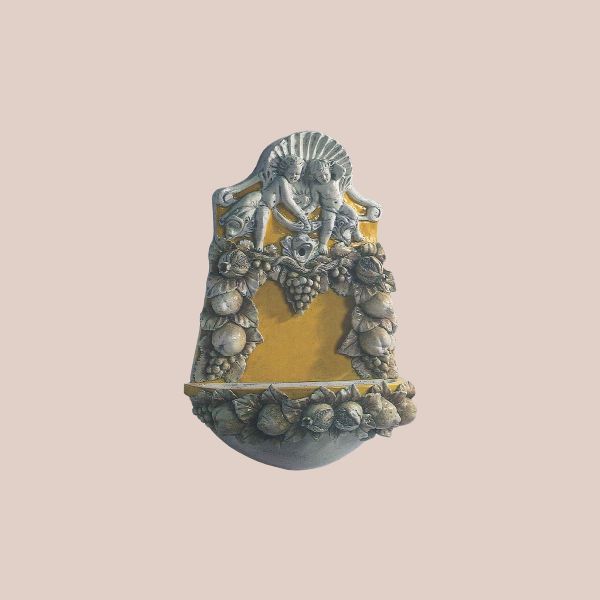 WALL FOUNTAIN WITH CHERUBS AND FRUIT