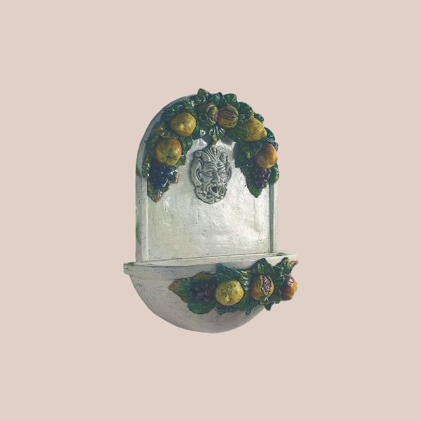 WALL FOUNTAIN WITH HEAD OF FAUN AND FRUIT