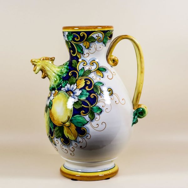JUG WITH SPOUT AND HANDLE LIMONI FONDO BLU