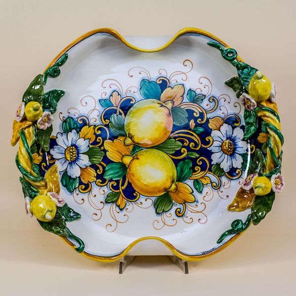 SHAPED CENTERPIECE LIMONI FONDO BLU