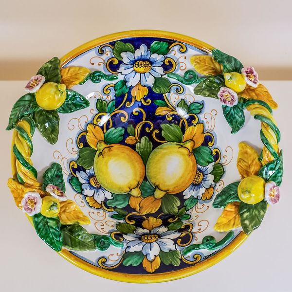 ROUND FRUIT STAND LIMONI FONDO BLU