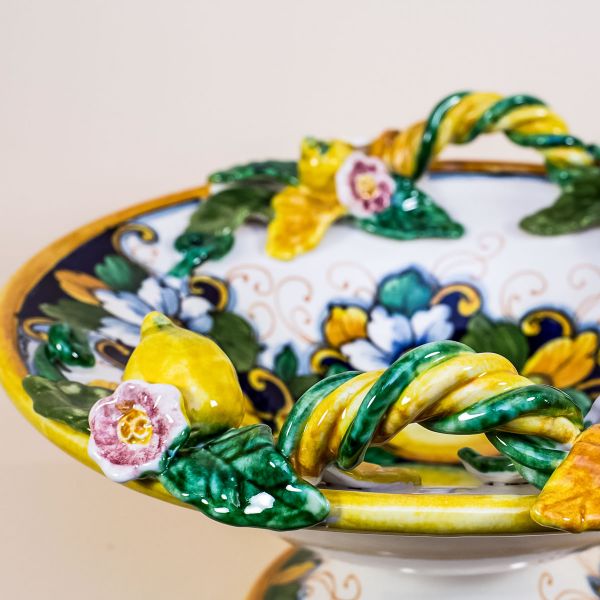 ROUND FRUIT STAND LIMONI FONDO BLU