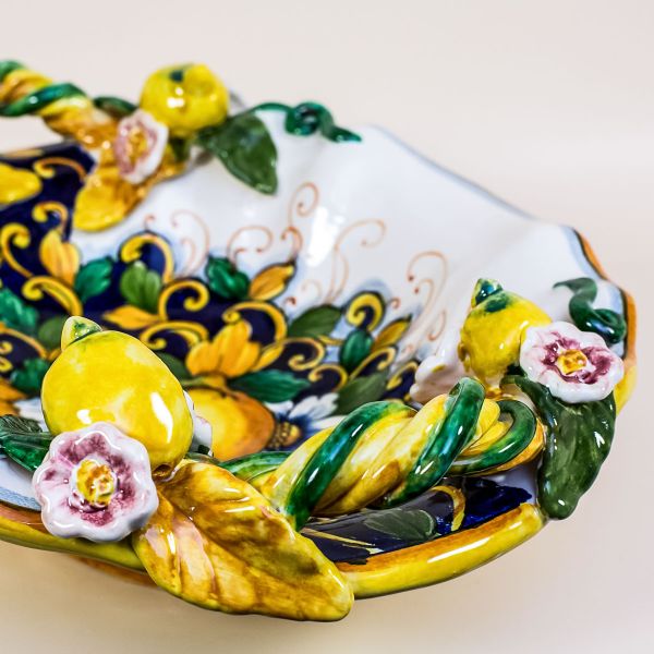 SHELL-SHAPED TRAY LIMONI FONDO BLU