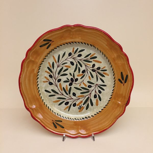 OL110 32 - Dinner plate or charger, cm.32d, design:OLIVO