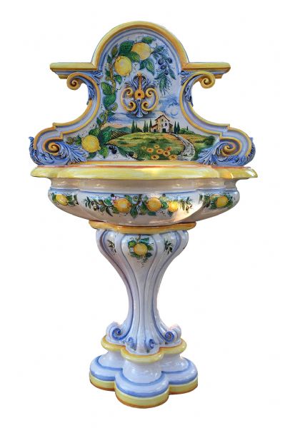 Wall fountain with Countryside Scene