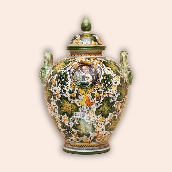VASE WITH LID CM.80H, design: GREEN CAFAGGIOLO
