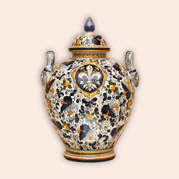   VASE WITH LID CM.80H, design: BLUE CAFAGGIOLO 