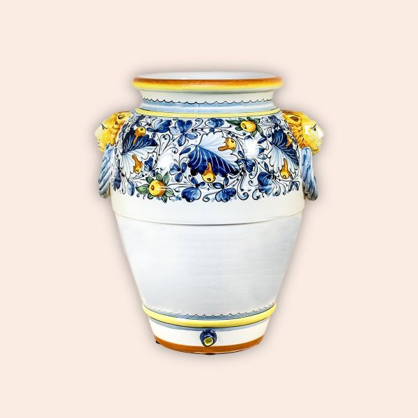 ROUNDED VASE cm.46h in the design: Cafaggiolo Blu