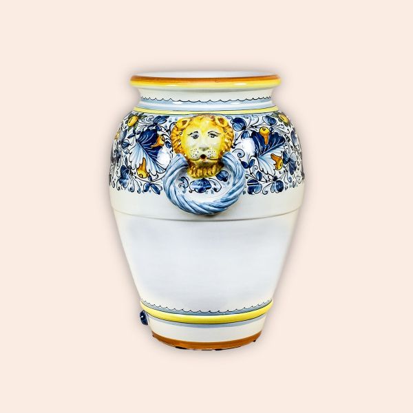 ROUNDED VASE cm.46h in the design: Cafaggiolo Blu
