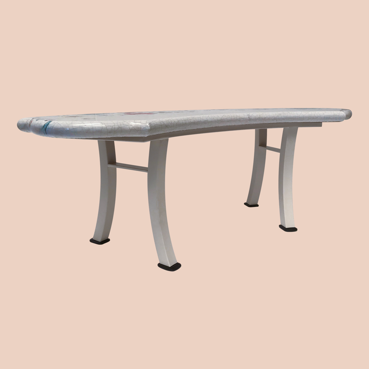 2-seater bench with stainless steel frame
