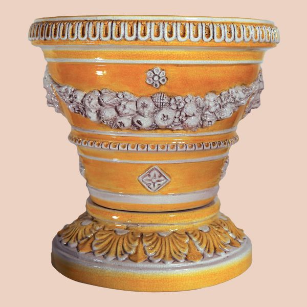 FLOWER HOLDER/VASE ON PEDESTAL, TOTAL HEIGHT CM.49.