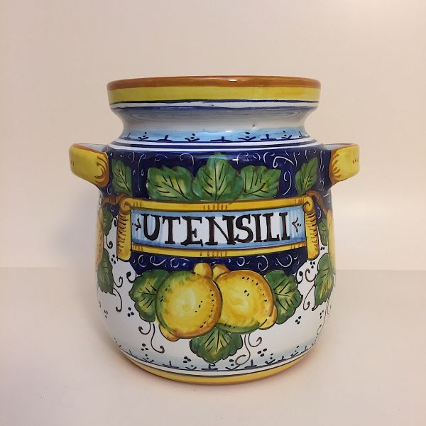 UTENSIL HOLDER WITH HANDLES, CM.18H, LIMONI COSIMO